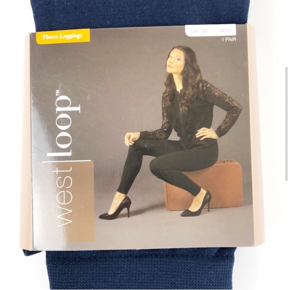 NEW West Loop navy fleece leggings - Picture 2 of 5